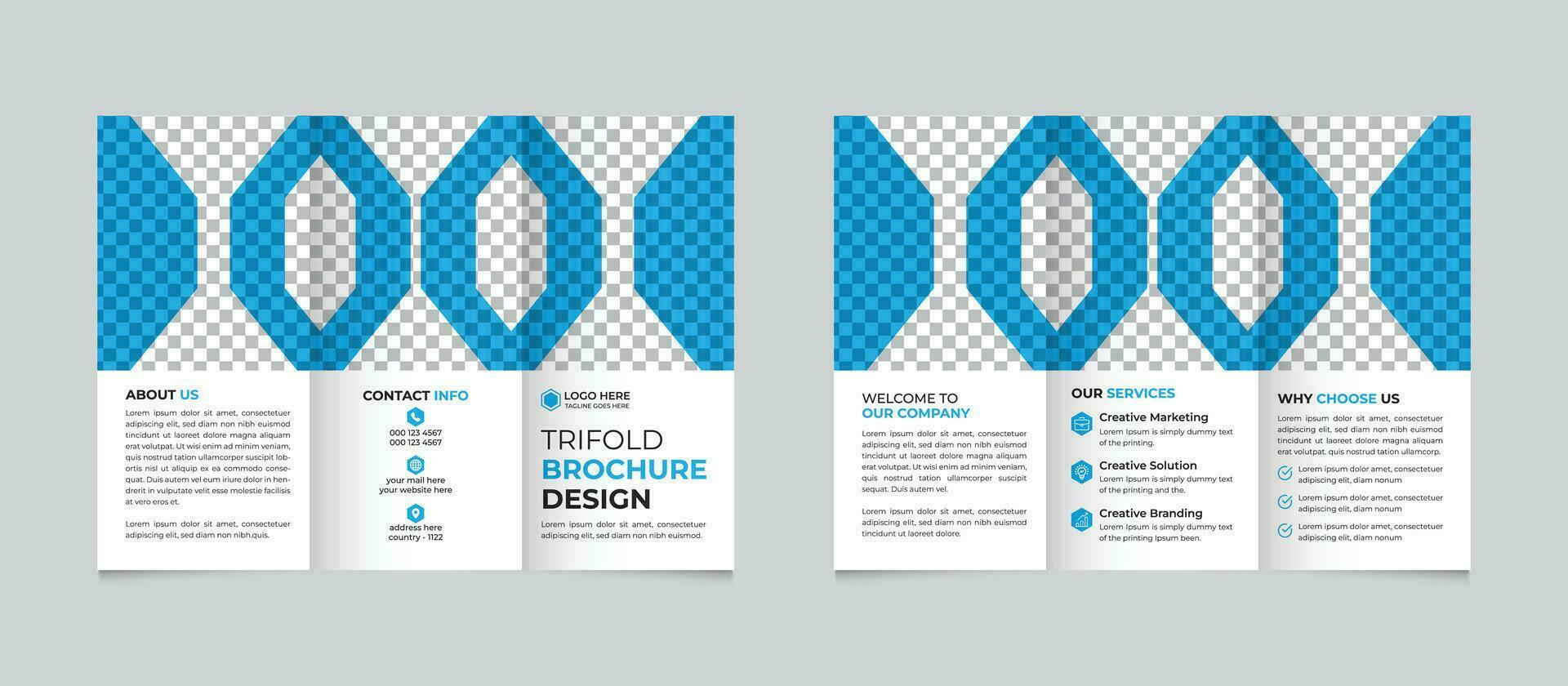 creatief modern abstract bedrijf drievoud brochure ontwerp sjabloon vrij vector