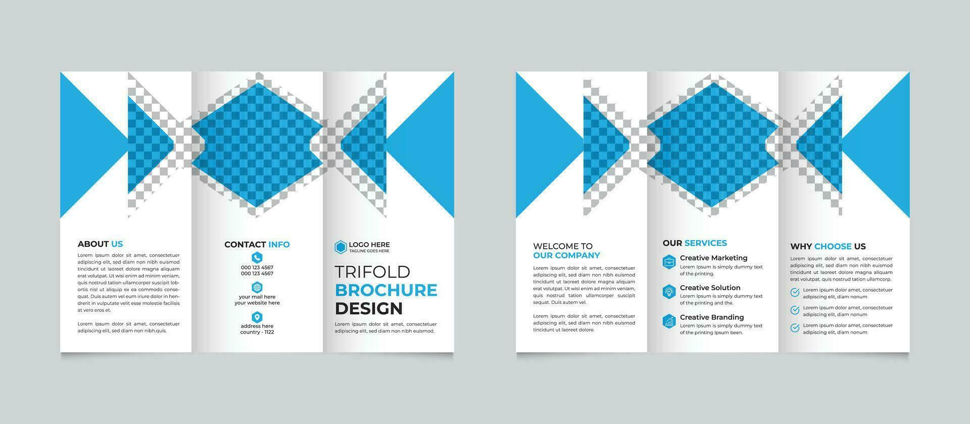 creatief modern minimaal bedrijf drievoud brochure ontwerp sjabloon vrij vector