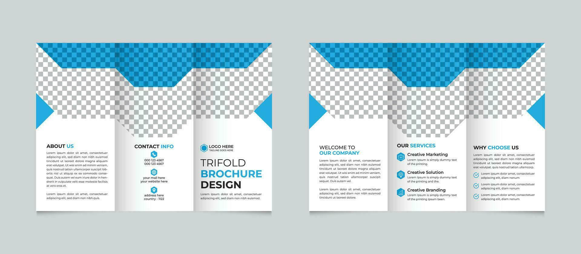 professioneel creatief zakelijke modern minimaal bedrijf drievoud brochure ontwerp sjabloon vrij vector
