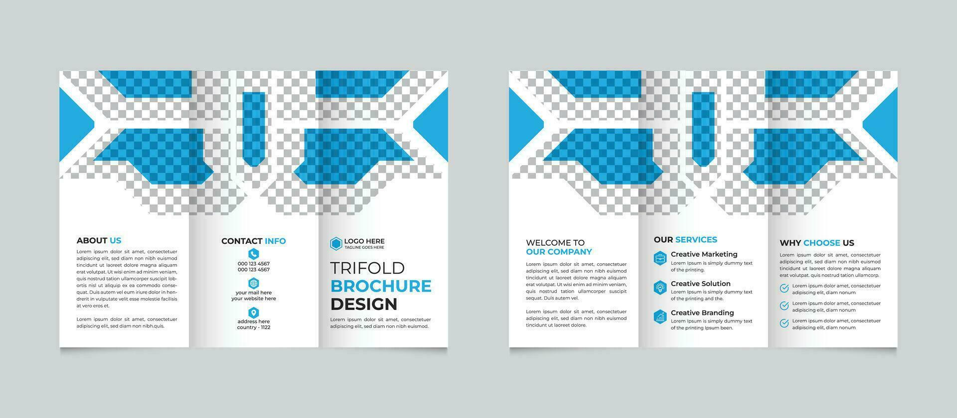 creatief modern minimaal bedrijf drievoud brochure ontwerp sjabloon vrij vector