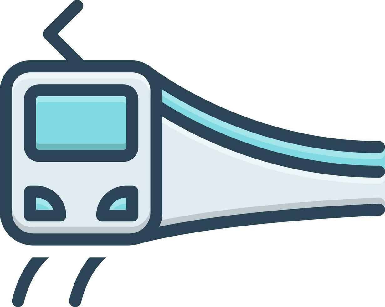 kleur icoon voor metro trein vector