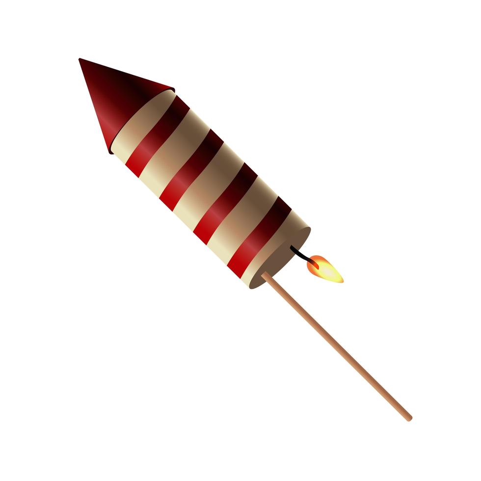 vuurwerk raket onfire viering partij icoon vector