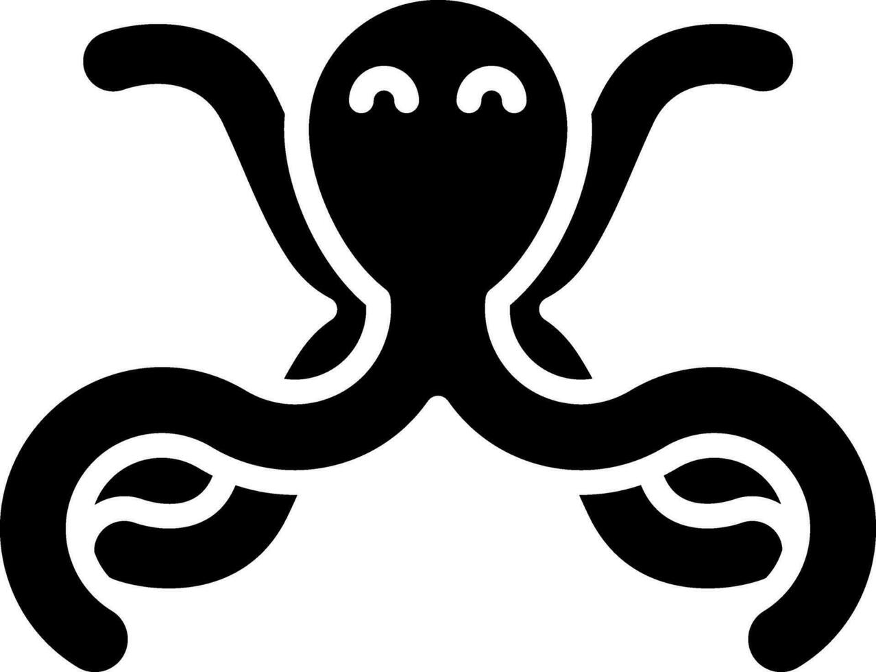Octopus icoon in glyph stijl. vector