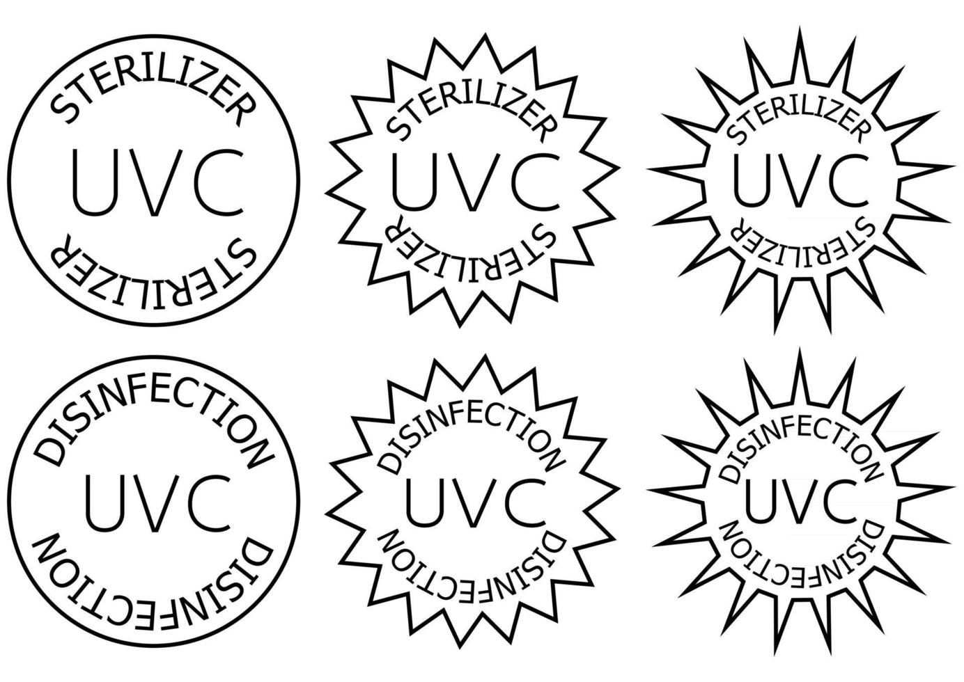 uvc sterilisator en desinfectie stempel sanitaire apparaat informatiebord vector