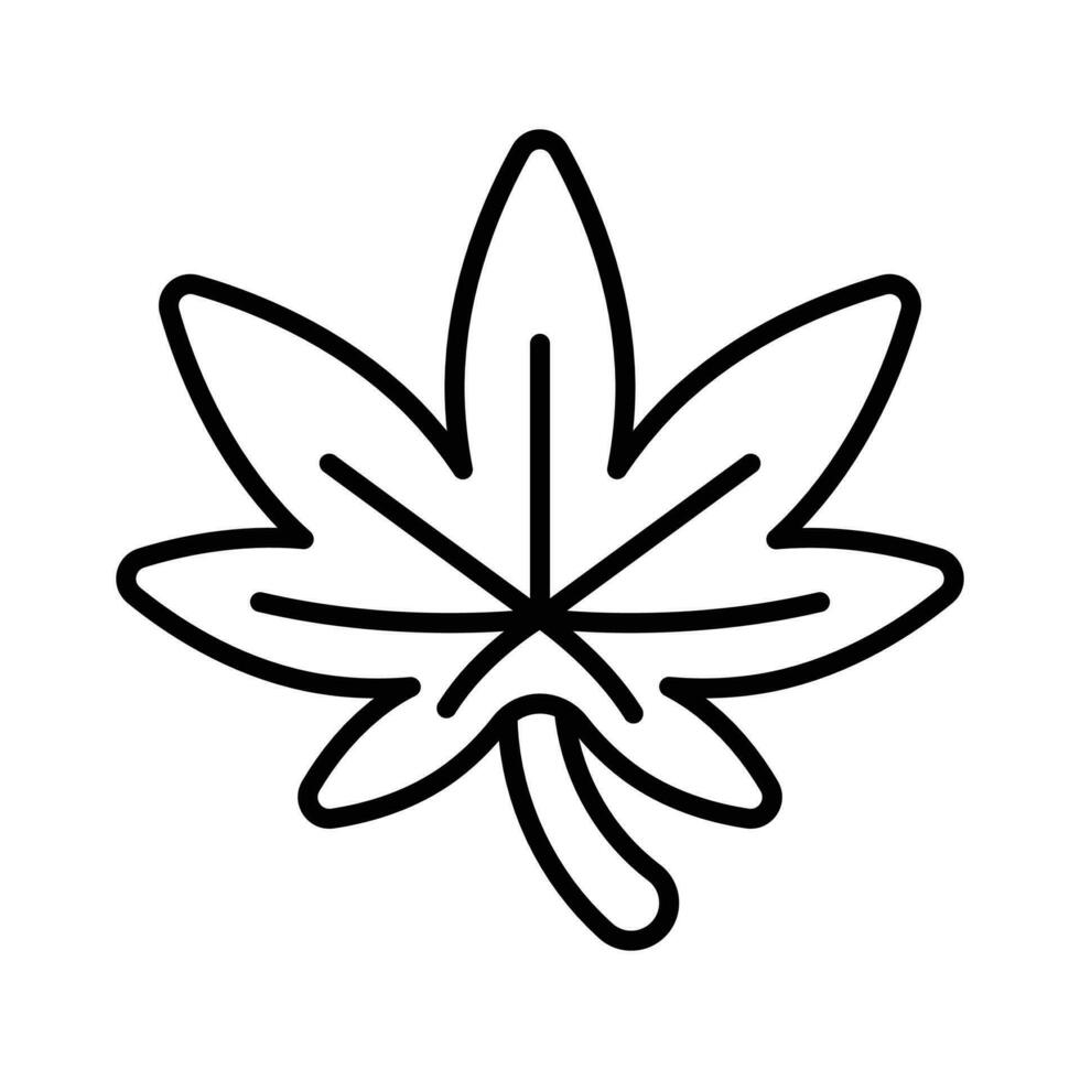 een icoon van hennep blad in modieus stijl, geïsoleerd Aan wit achtergrond vector