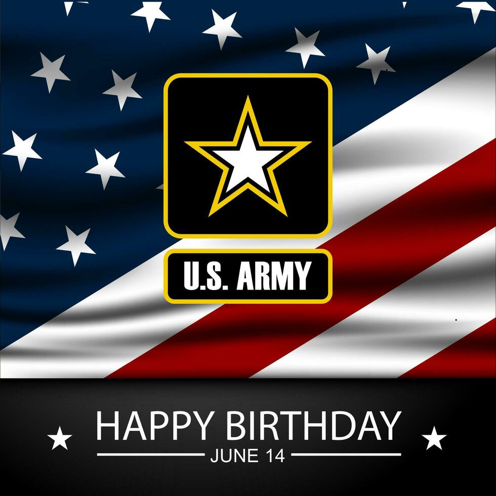 ons leger verjaardag juni 14 achtergrond vector illustratie