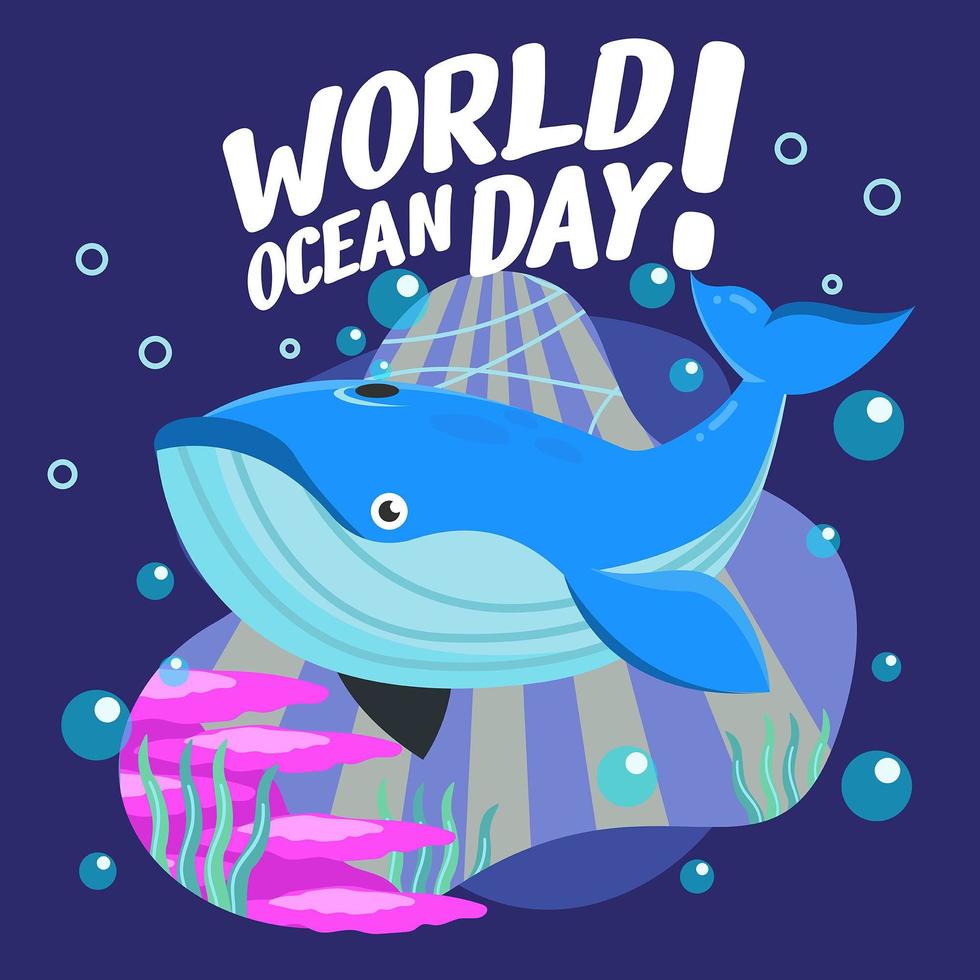 schoonheid van wereld oceaan dag vector