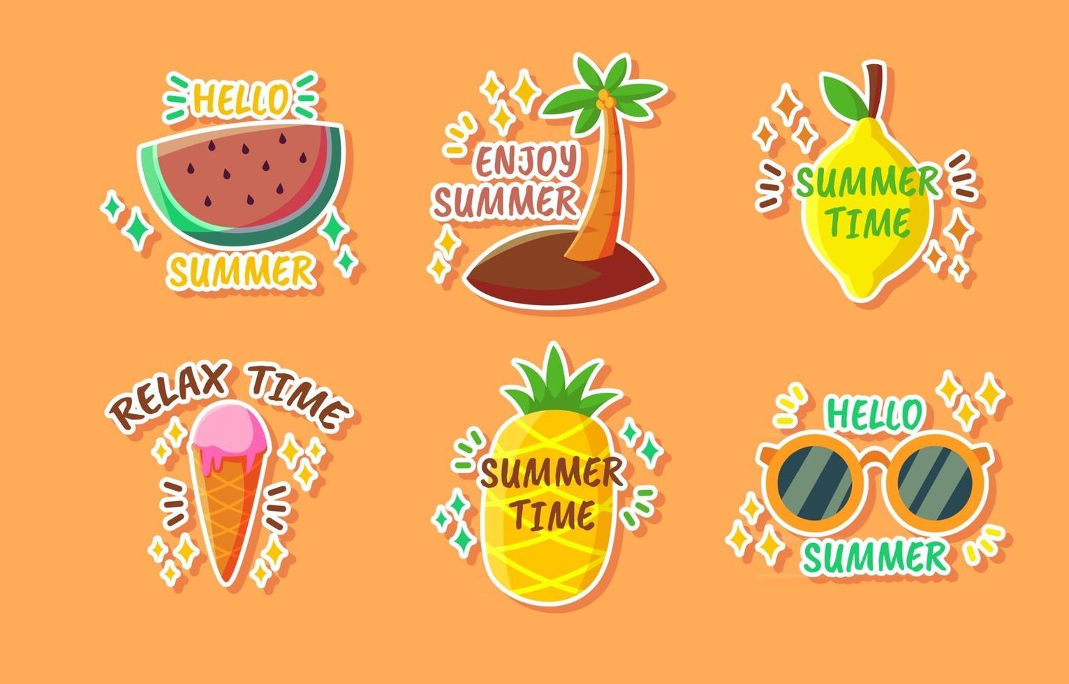 zomerfruit sticker vector