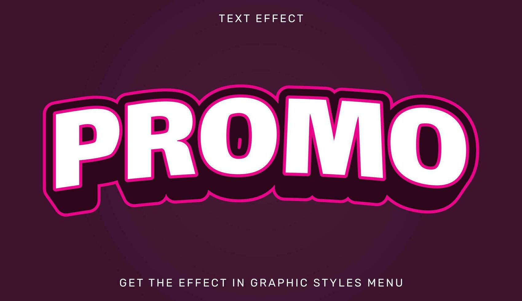promo bewerkbare tekst effect in 3d stijl met roze en wit kleur geïsoleerd Aan donker achtergrond. geschikt voor merk of bedrijf logo vector