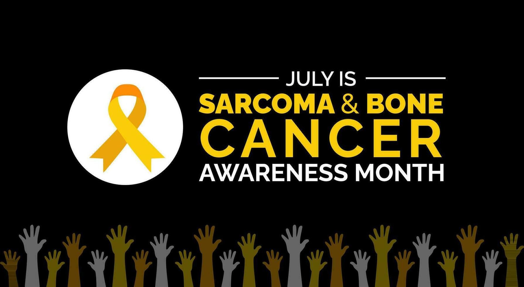 sarcoom en bot kanker bewustzijn maand achtergrond, banier, poster en kaart ontwerp sjabloon gevierd in juli. vector