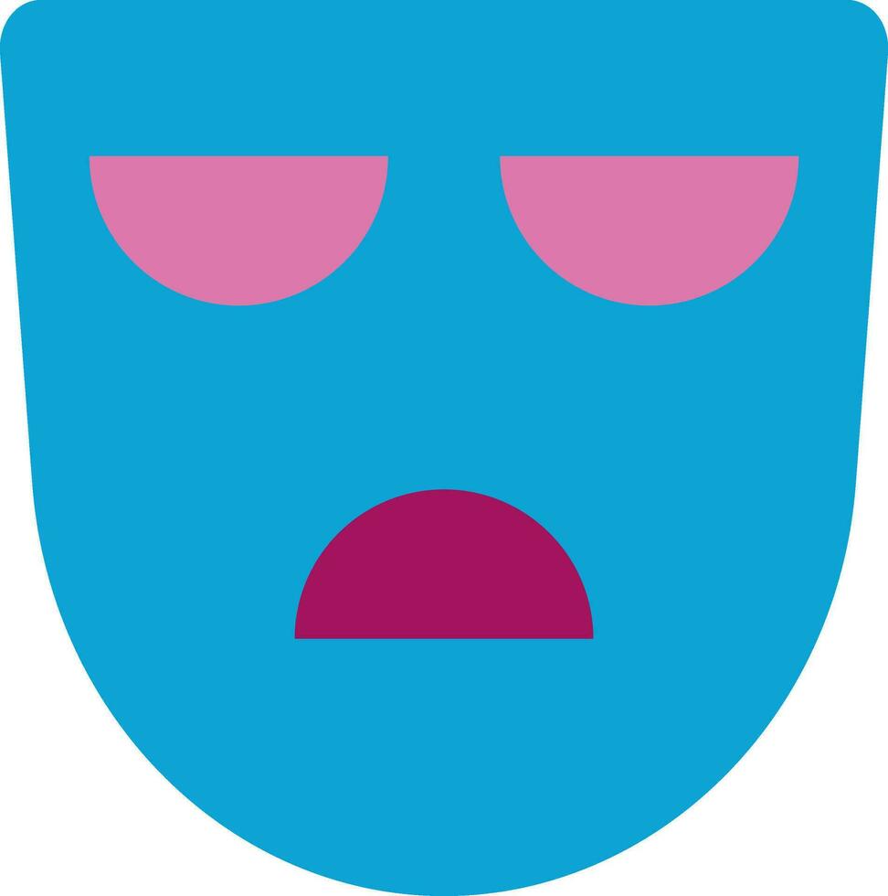 geïsoleerd blauw en roze droefheid masker. vector