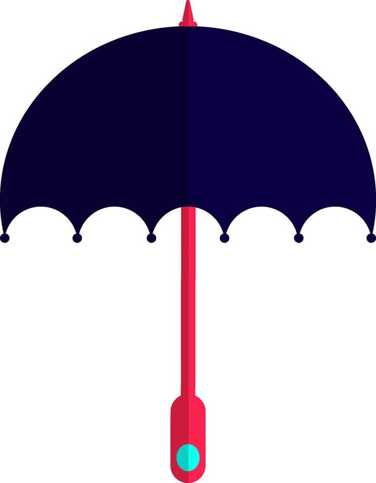 Open paraplu icoon met omgaan met in geïsoleerd. vector