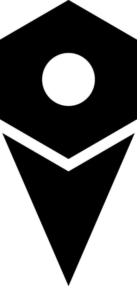 zwart en wit icoon van kaart pin in vlak stijl. vector