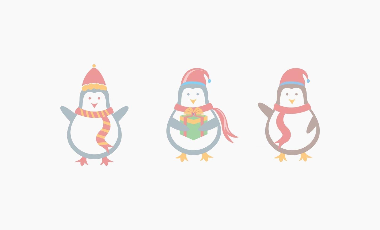 kerst pinguin pictogram ontwerp vector