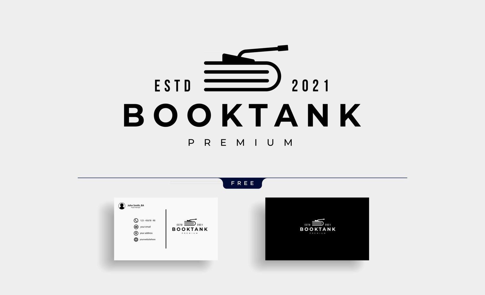 boek tank eenvoudig logo vector ontwerp illustratie