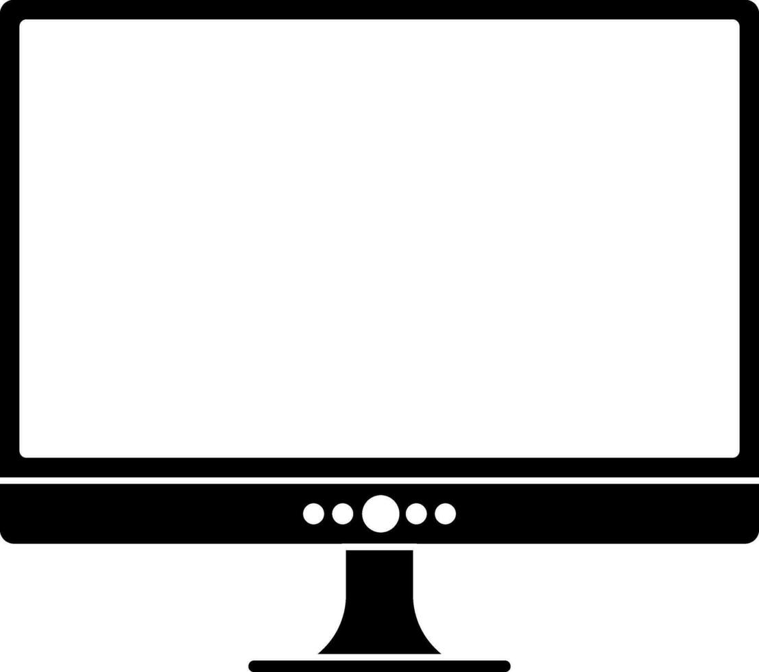 icoon van LED televisie of toezicht houden op in zwart en wit. vector