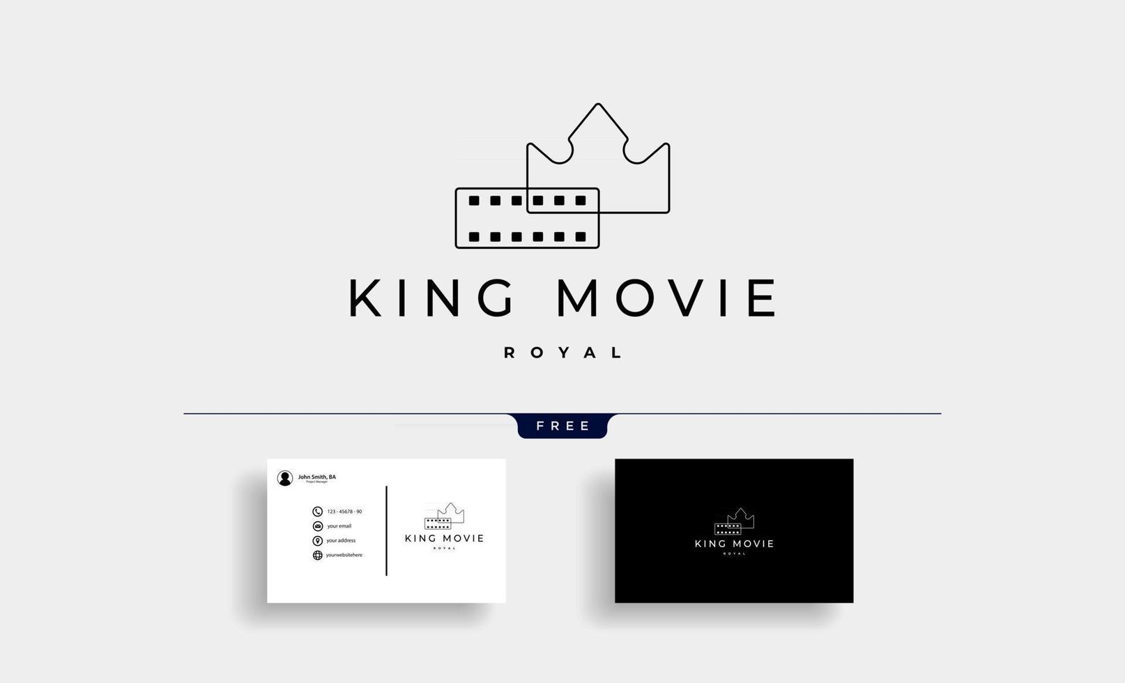 koning film logo ontwerp vector pictogram illustratie