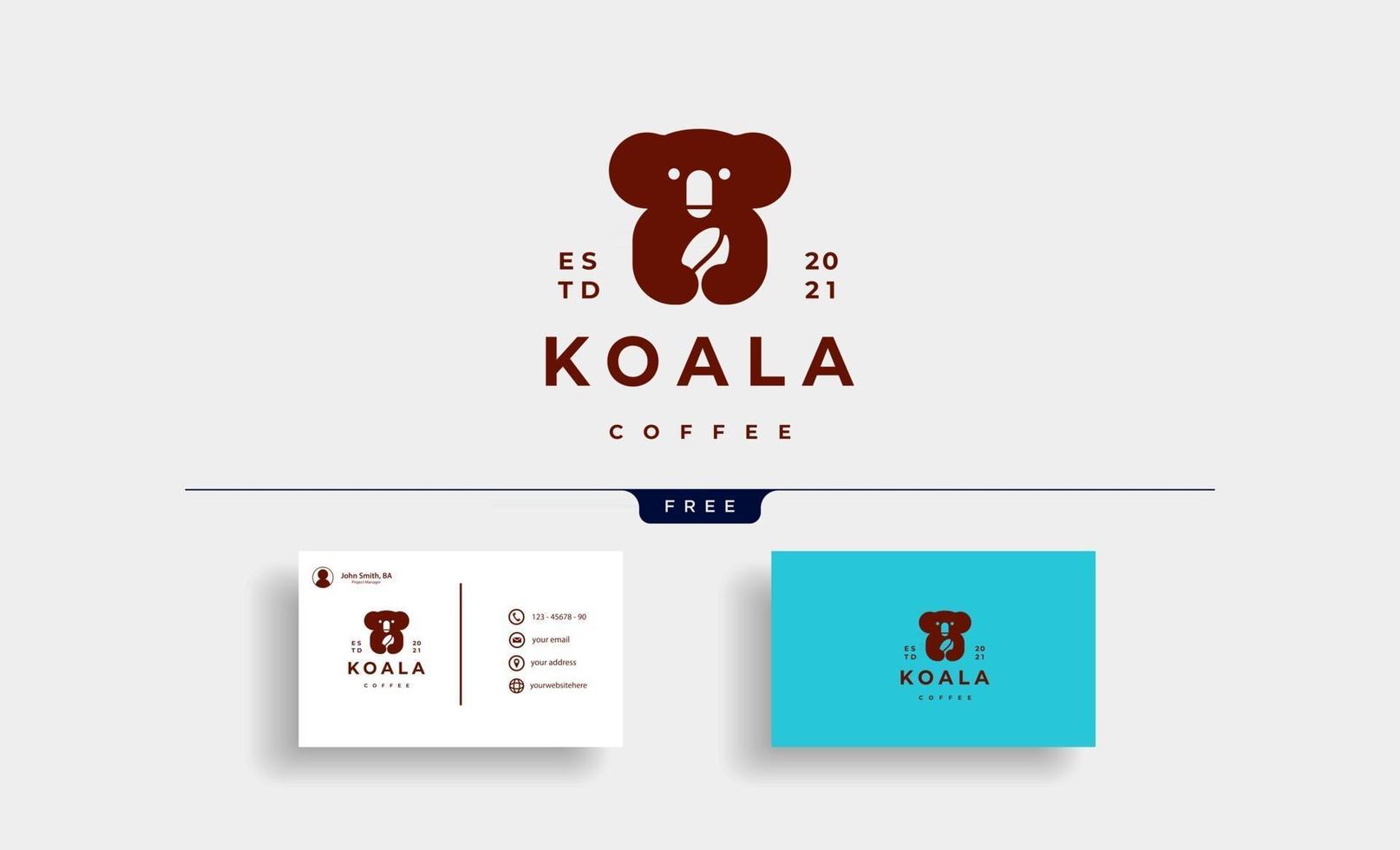 koala koffieboon logo vector pictogram illustratie