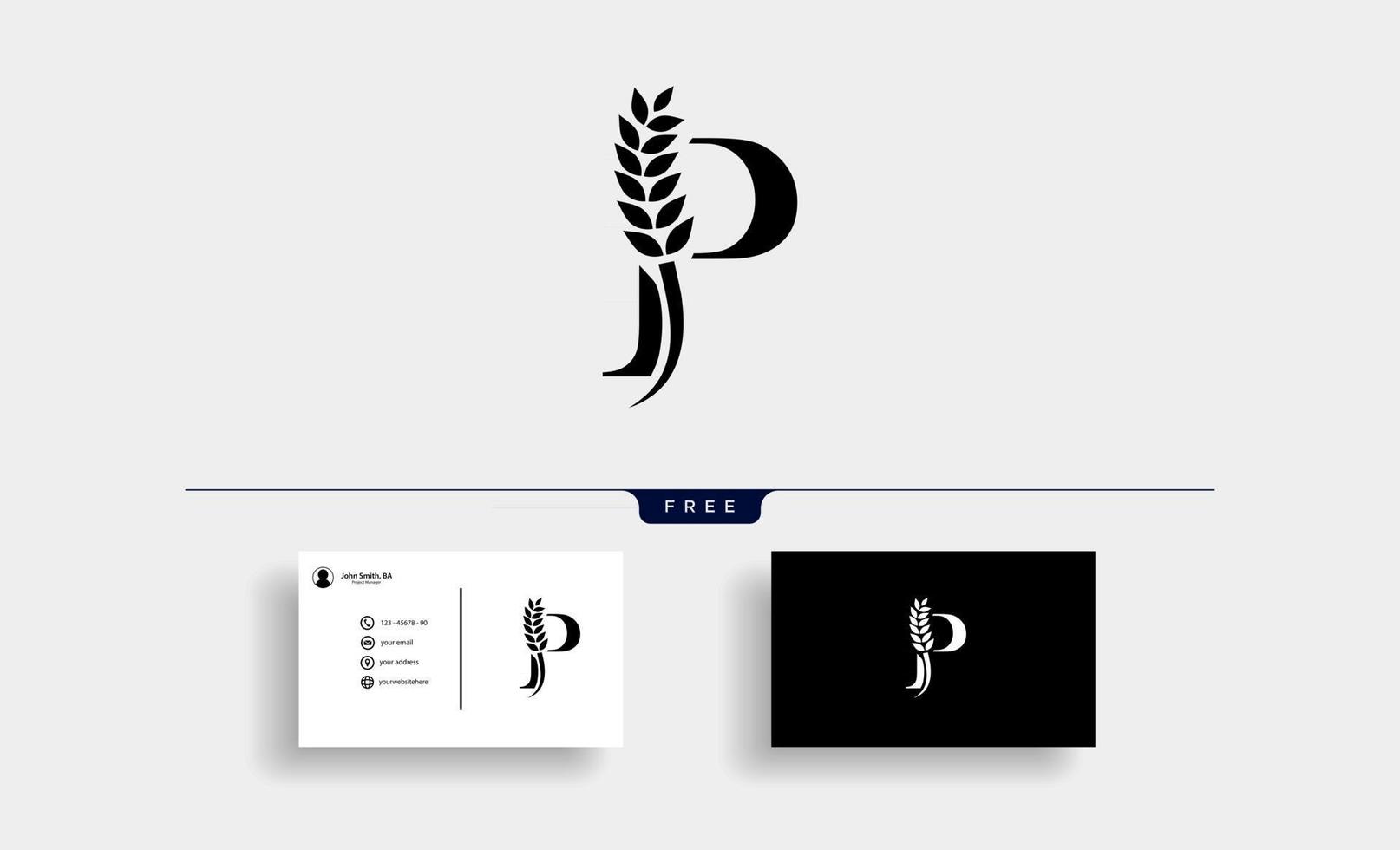 tarwe logo letter p vectorillustratie vector