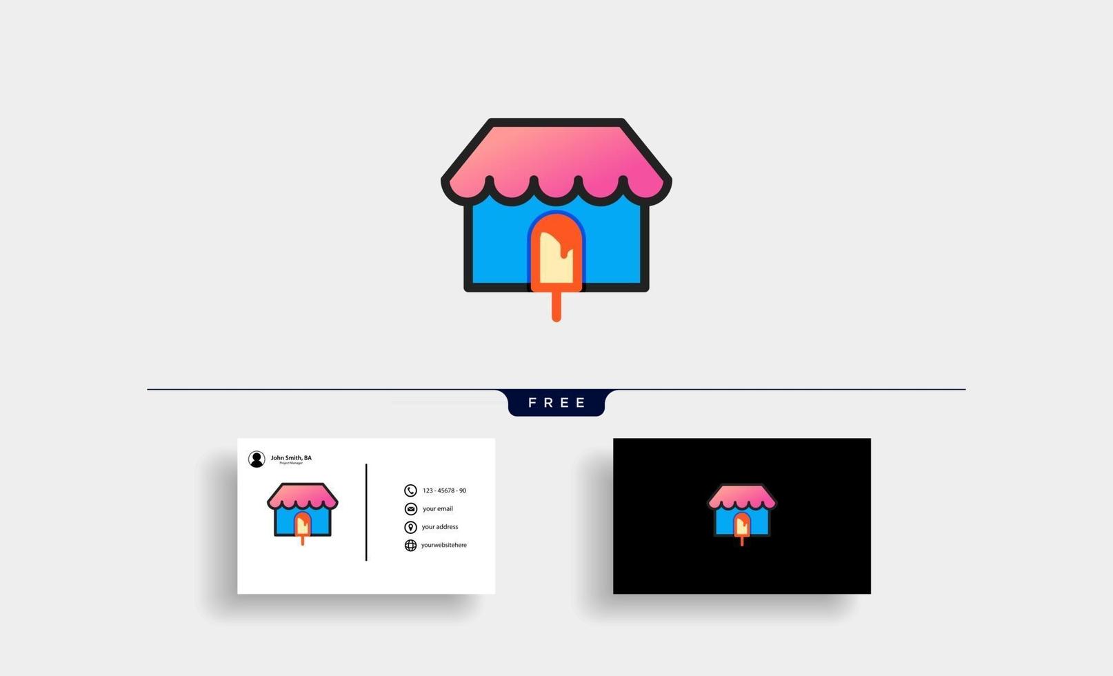 huis ijs winkel logo ontwerp vector