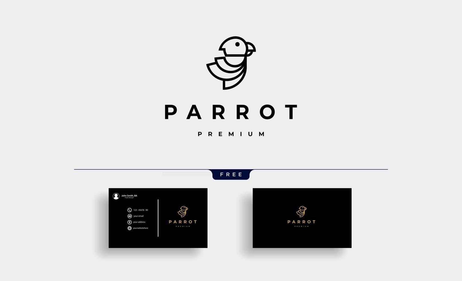 papegaai logo monogram ontwerp vector