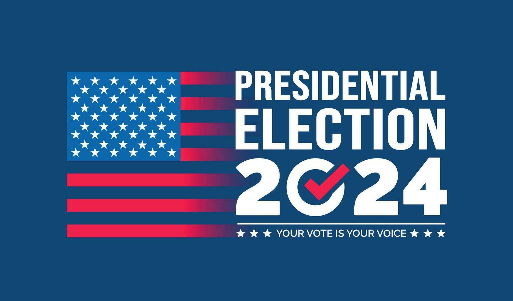 Verenigde Staten van Amerika 2024 presidentieel verkiezingen evenement banier, achtergrond, kaart, poster ontwerp. presidentieel verkiezingen 2024 banier met Amerikaans kleuren ontwerp en typografie. stemmen dag, november 5. ons verkiezing. vector