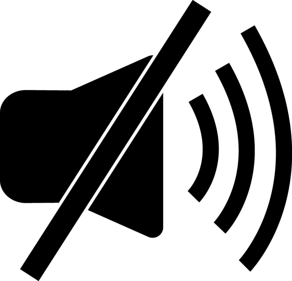 zwart audio spreker stom. glyph icoon of symbool. vector
