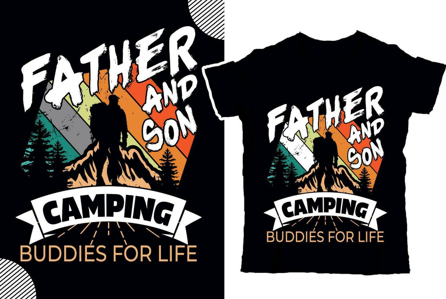 vader en zoon camping maatjes voor leven, t overhemd ontwerp vector