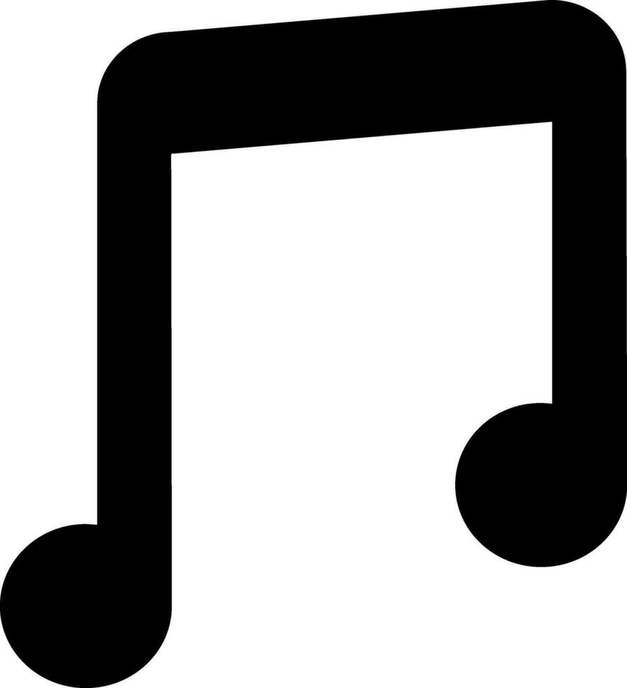 zwart glyph icoon van muziek- Opmerking. vector