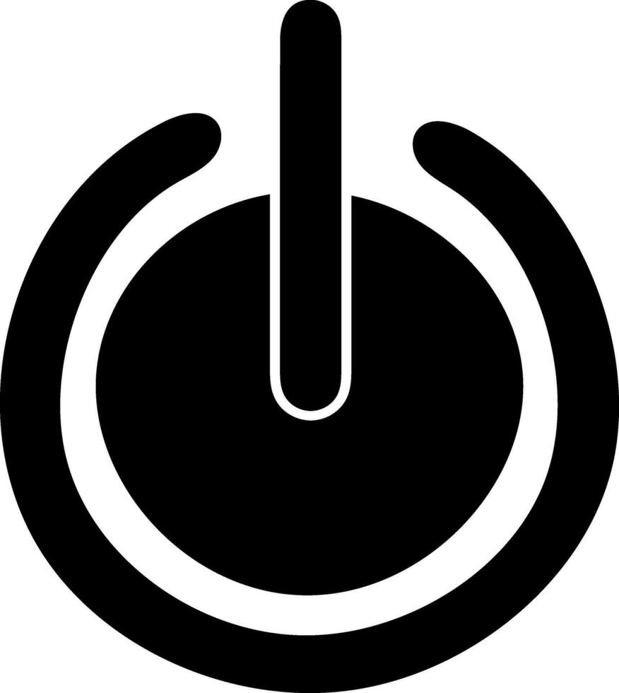 glyph icoon van macht knop. vector