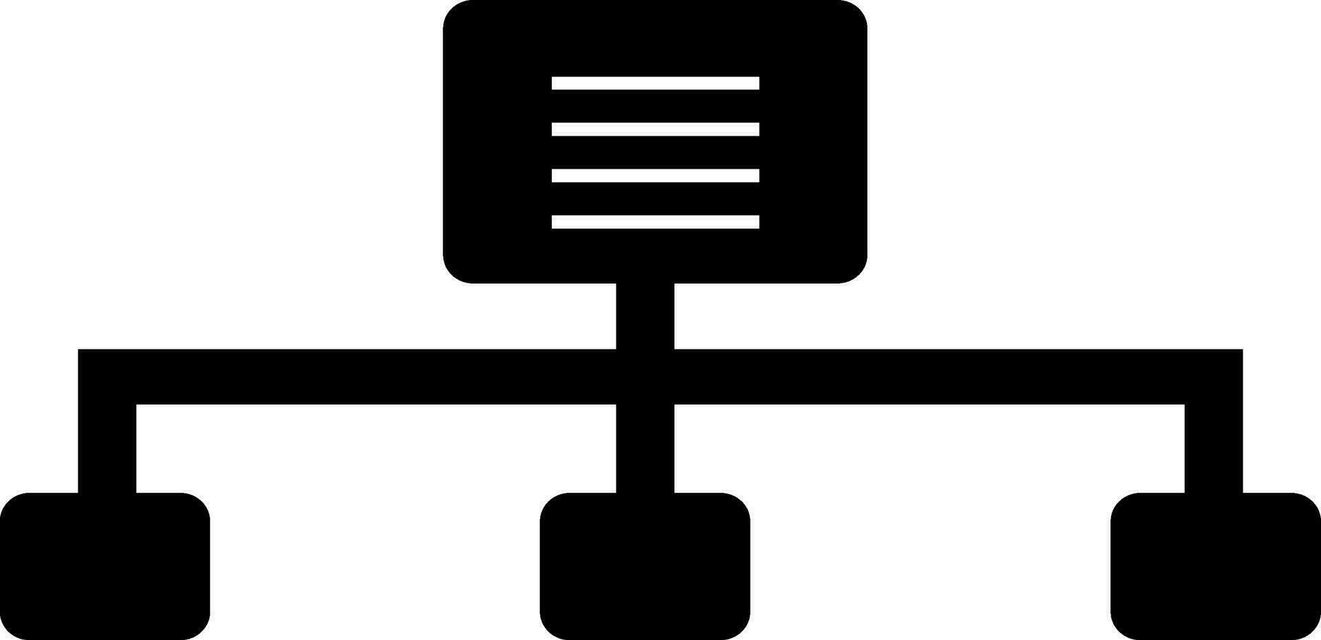 glyph icoon van computer netwerk. vector