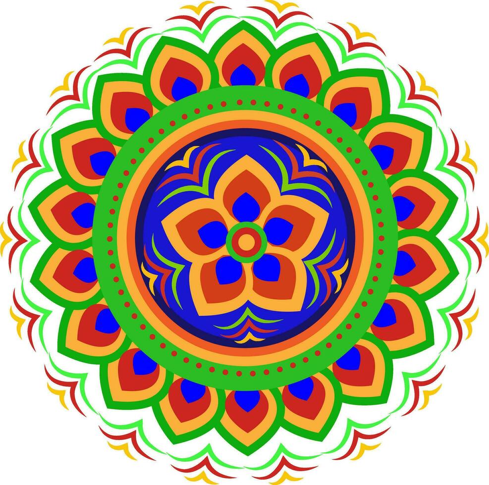 illustratie van kleurrijk bloemen mandala ontwerp. vector