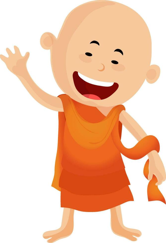 illustratie van een boeddhistisch monnik karakter. vector