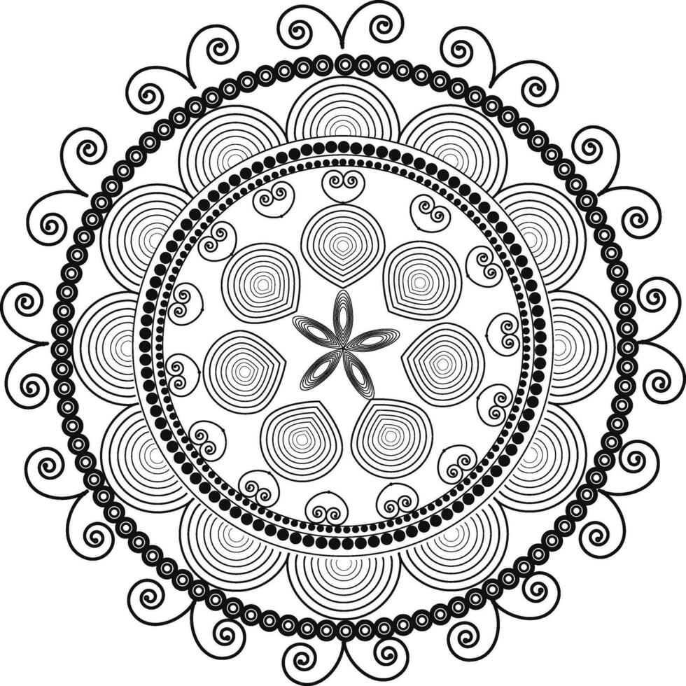 bloemen mandala ontwerp, vector illustratie.