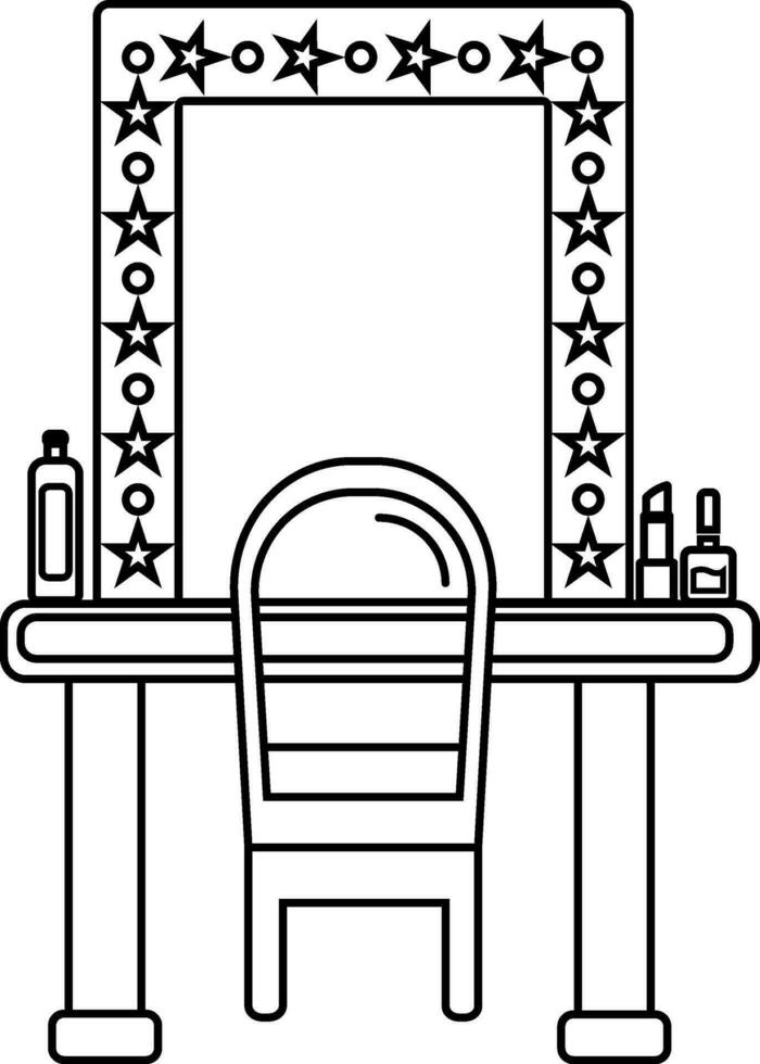 schoonheidsmiddelen Aan tafel icoon met spiegel voor bedenken concept. vector