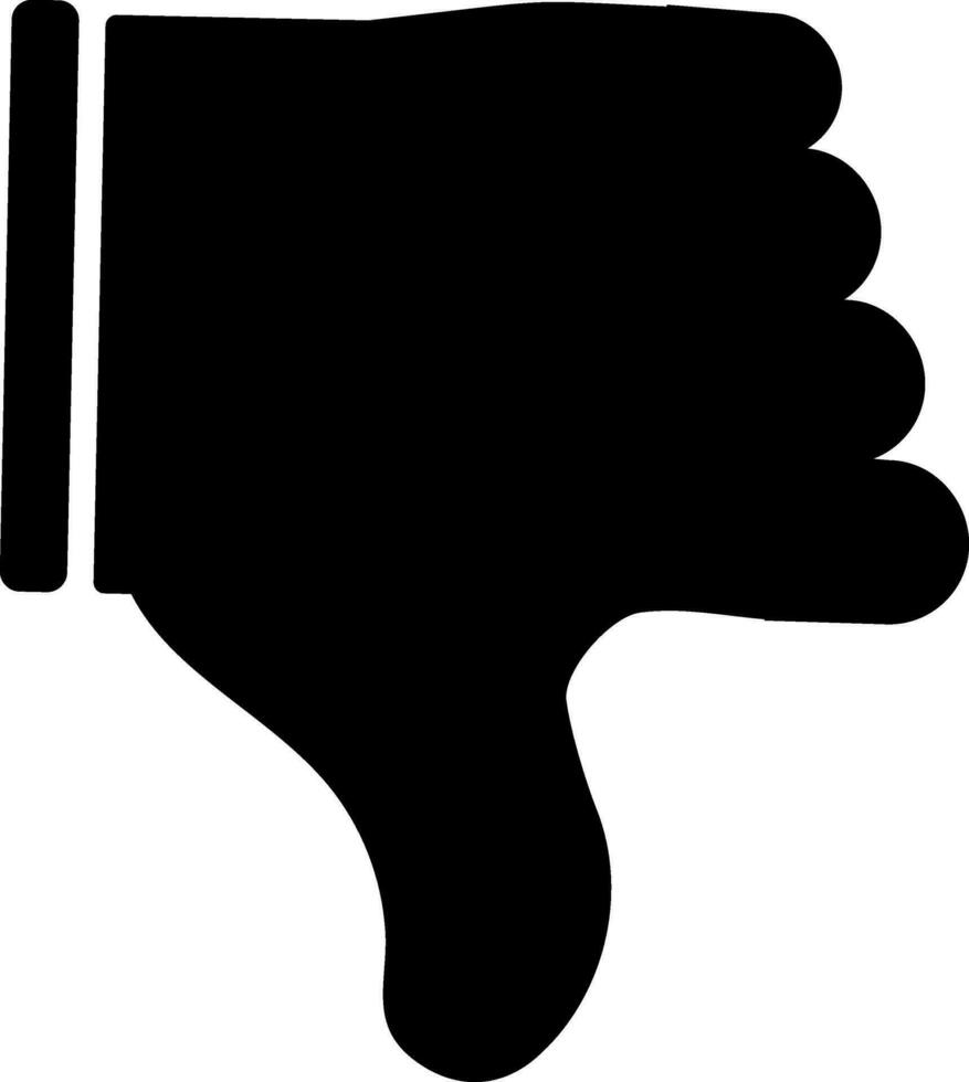 duim naar beneden hand. glyph icoon of symbool. vector