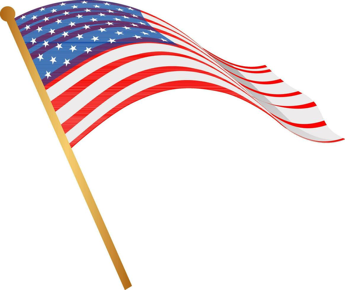 golvend Amerikaans vlag ontwerp. vector