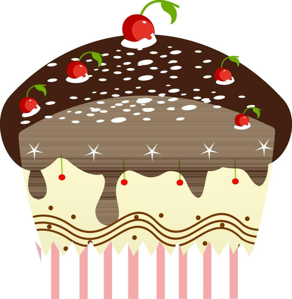 vlak illustratie van kop taart. vector