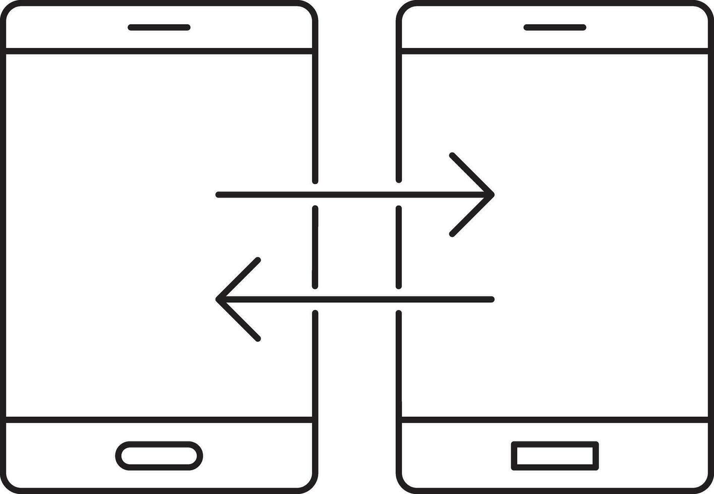 gegevens overdracht teken of symbool in vlak ontwerp. vector