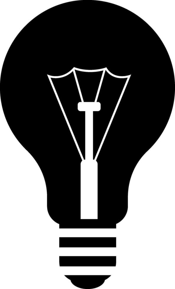 zwart en wit elektrisch lamp in vlak stijl. vector
