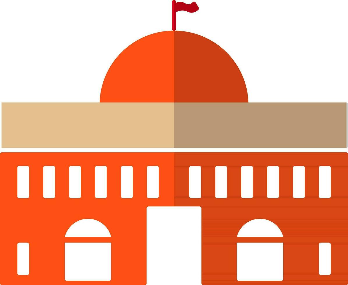 rechtbank in oranje en wit kleur. vector