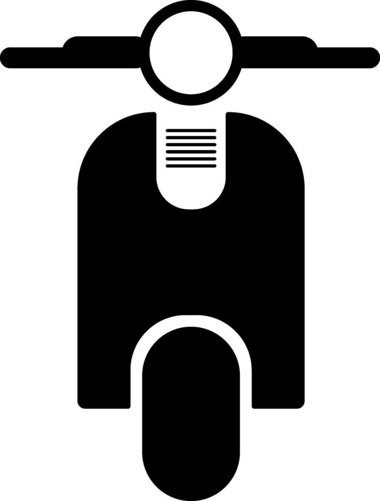 zwart teken of symbool van een scooter. vector