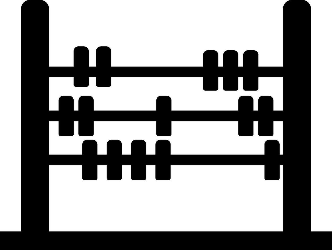 teken of symbool van telraam in zwart kleur. vector
