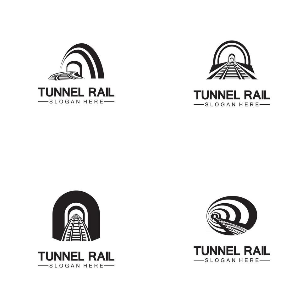 spoor met tunnel logo pictogram vector ontwerpsjabloon