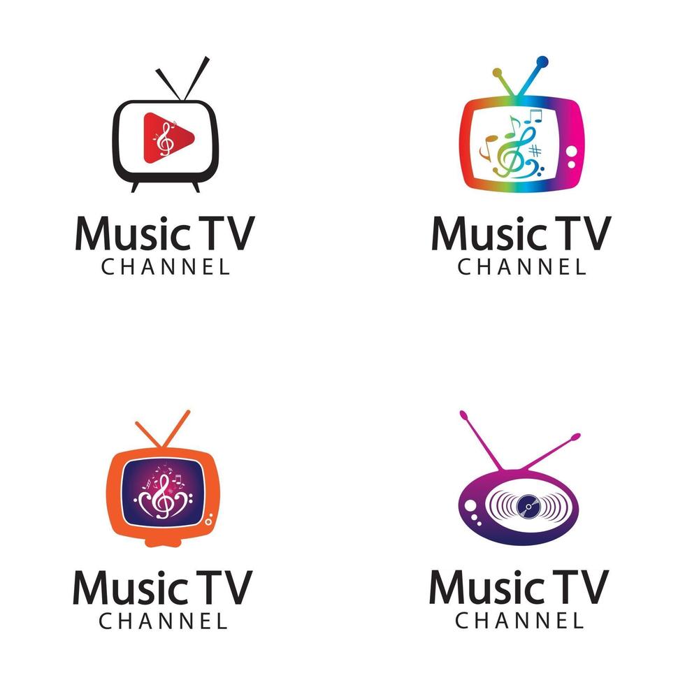 ontwerpsjabloon voor muziek tv-logo vector