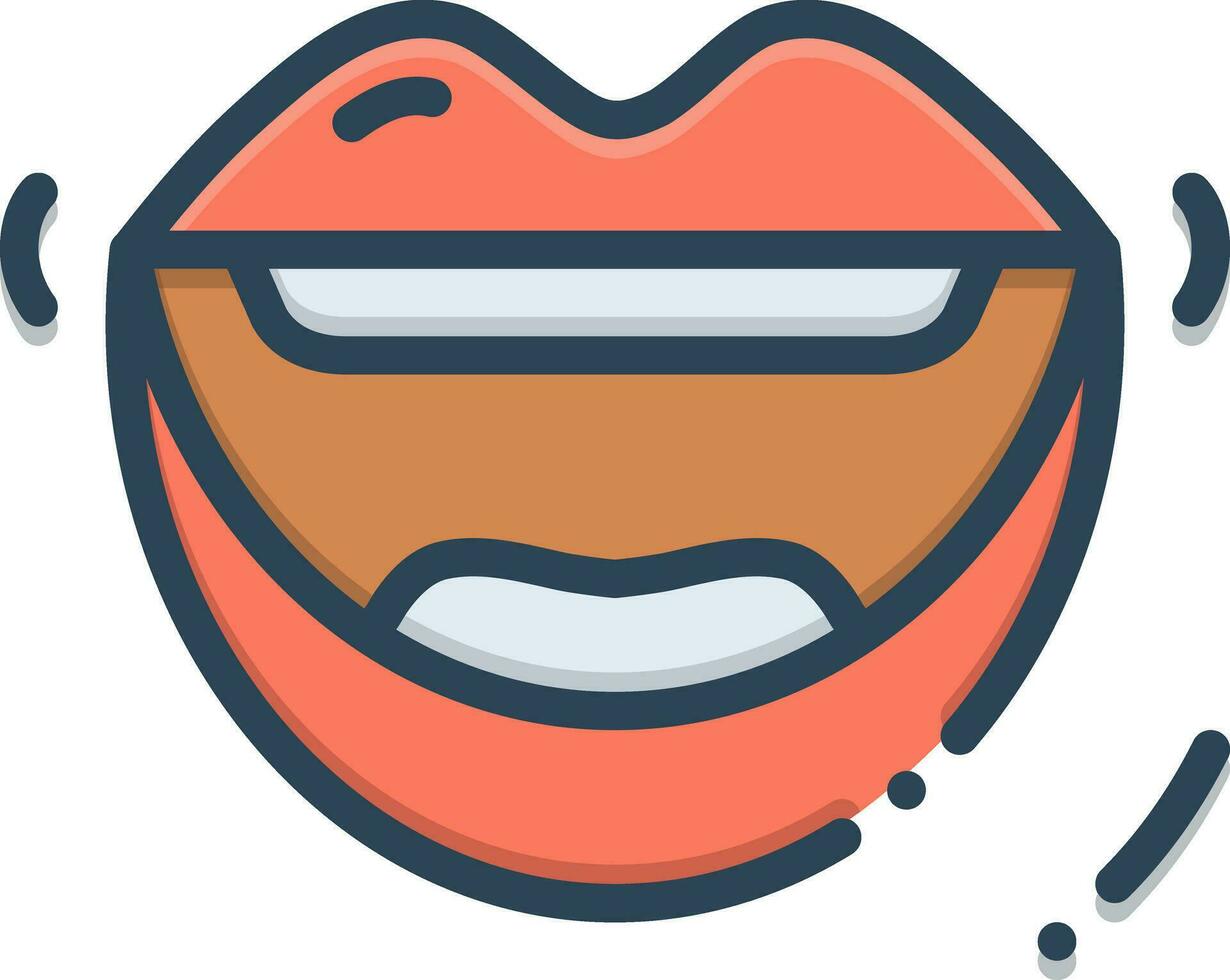 kleur icoon voor mond vector