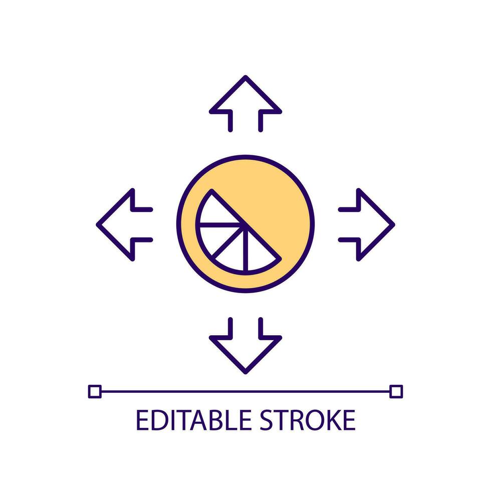 merk ontwikkeling rgb kleur icoon. uitbreiden bedrijf. creëren strategie. toenemen bedrijf herkenning. geïsoleerd vector illustratie. gemakkelijk gevulde lijn tekening. bewerkbare beroerte