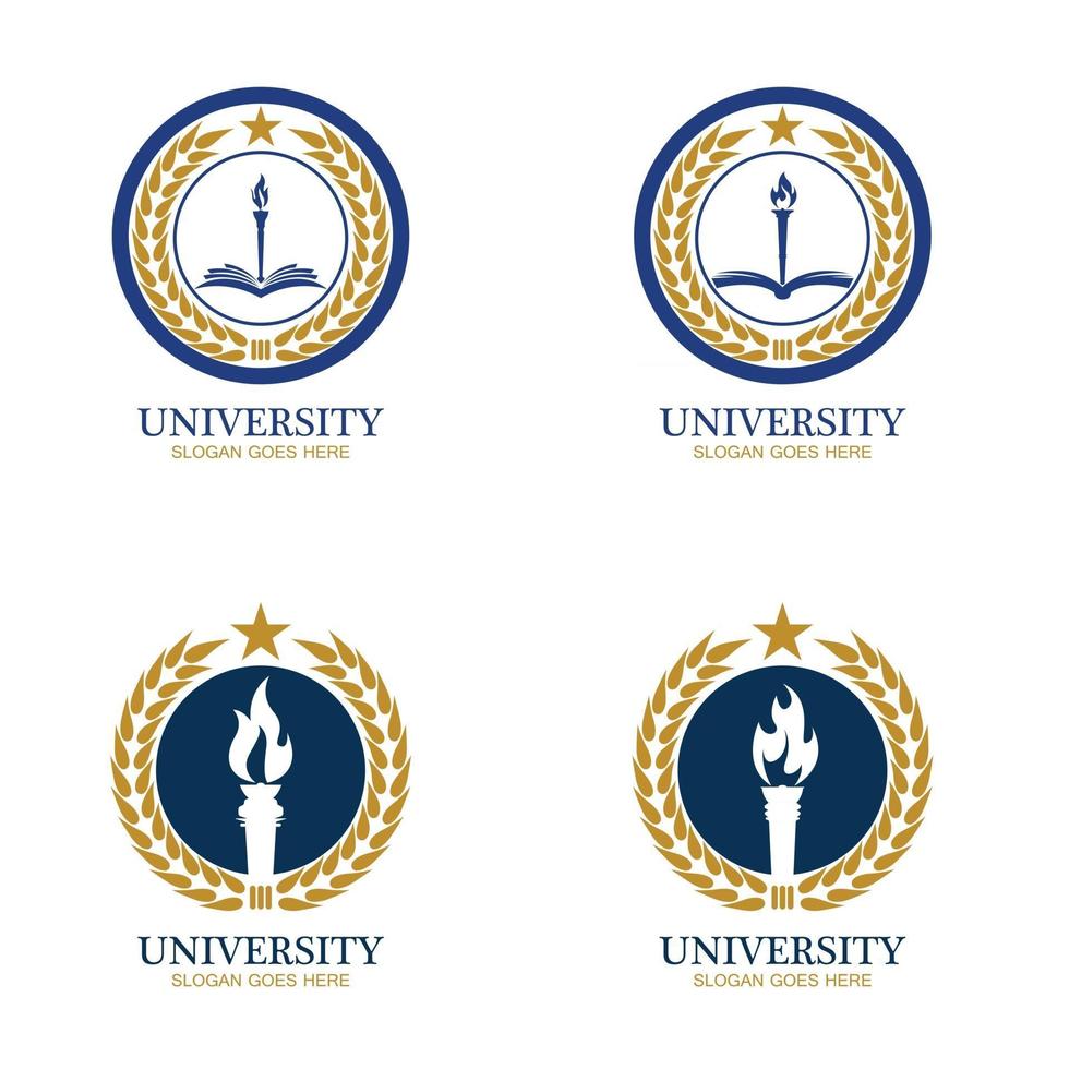 universiteitsacademie school en cursus logo ontwerpsjabloon vector