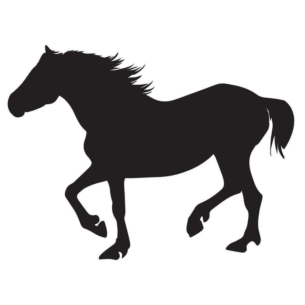 een paard vector silhouet zwart kleur illustratie