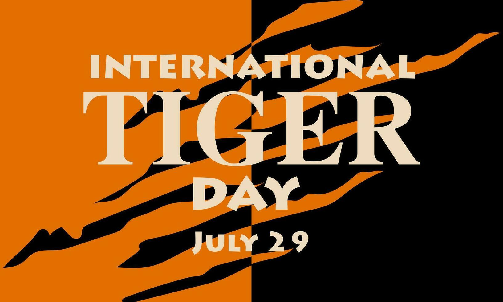 Internationale tijger dag Aan juli 29. oranje achtergrond met tijger krassen Aan een contrasterend achtergrond. geschikt voor het drukken Aan ansichtkaarten, spandoeken, flyers. tijger klauw merken, gekrast kleding stof vector